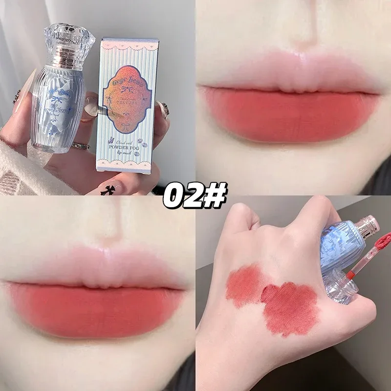 Gegebear powder lip mud matte lips low saturation white lipstick natural color no cup lasting makeup without fading