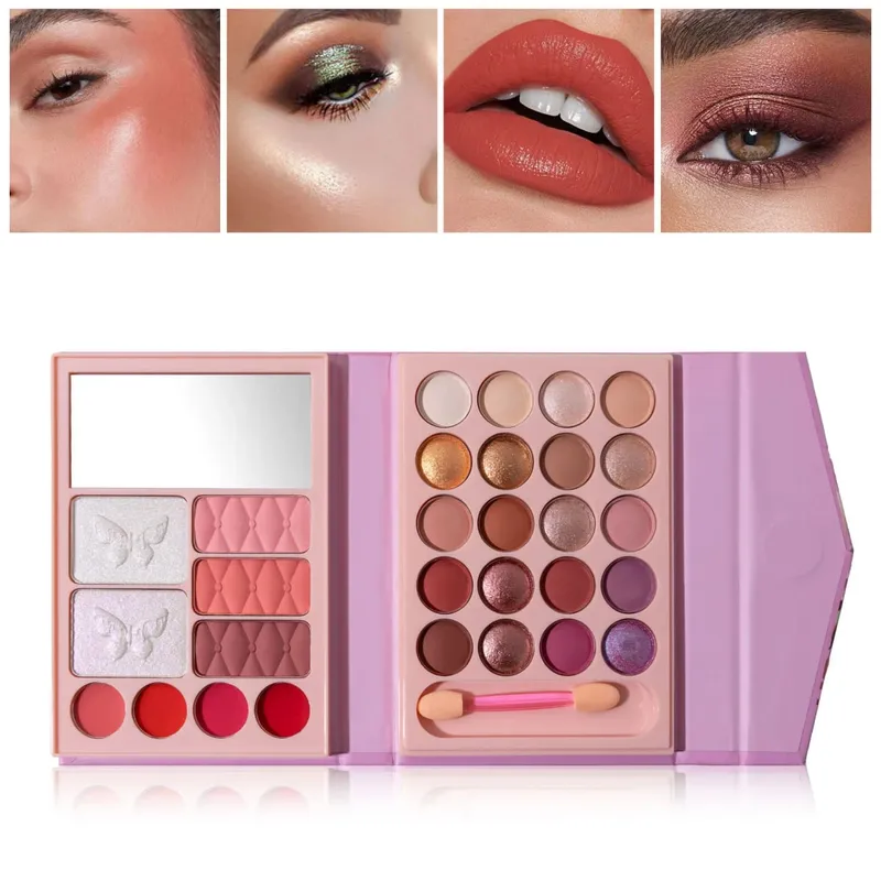 Professional Multifunctional All-in-One Makeup Palette with Matte Shimmery Lipstick Blush Contour Highlighter Makeup Cosmetics — image 3