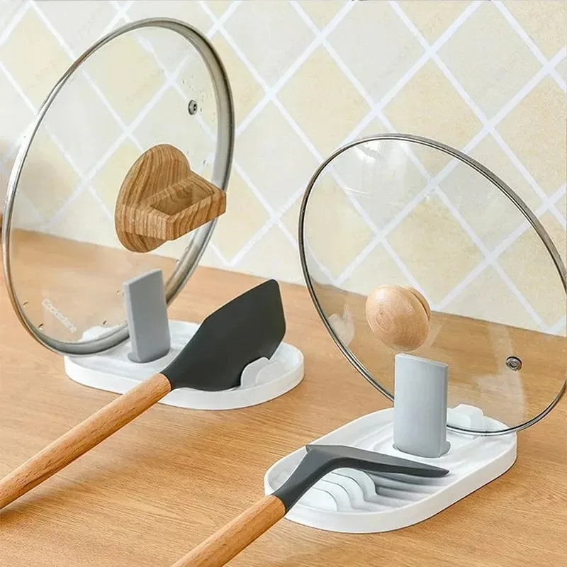 1pcs Polychrome Foldable Nordic Style Pot Holder Lid Shovel Storage Rack Practical Multifunctional Utensils for Kitchen Supplies — image 3