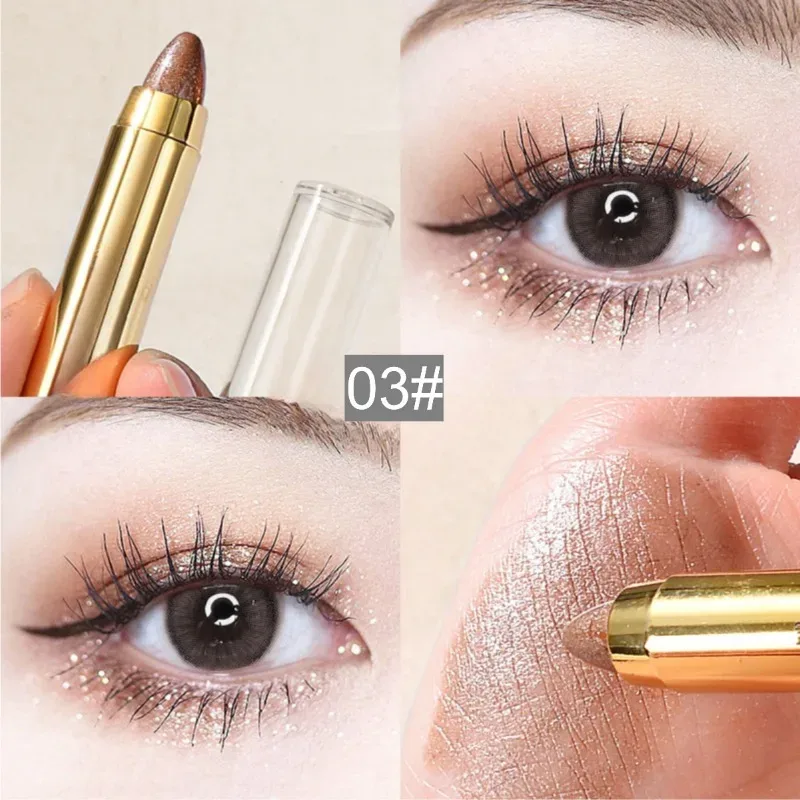 6color Eye Shadow Pen Eye Makeup Lying Silkworm Pen Double-ended Highlight Pen Eye Shadow Stick Women's Micro-pearl Matte Makeup — image 8