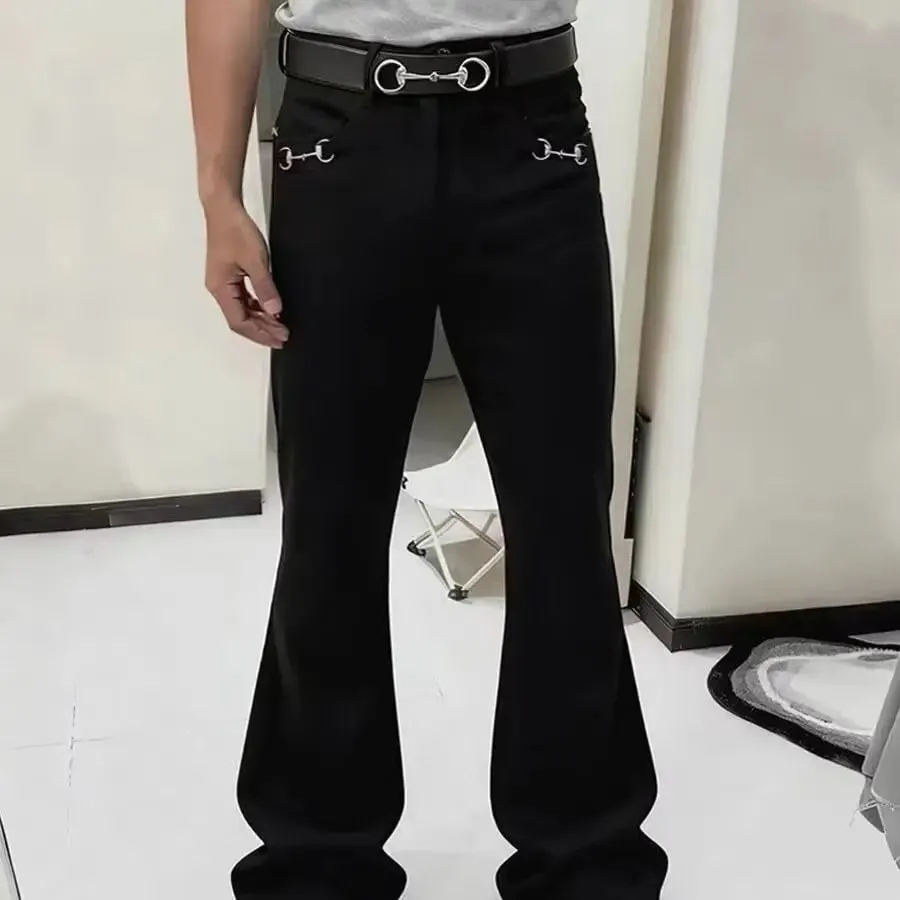 American-style retro button design washed jeans spring and autumn high-waist loose high-street wide-leg jeans for men and women — image 2