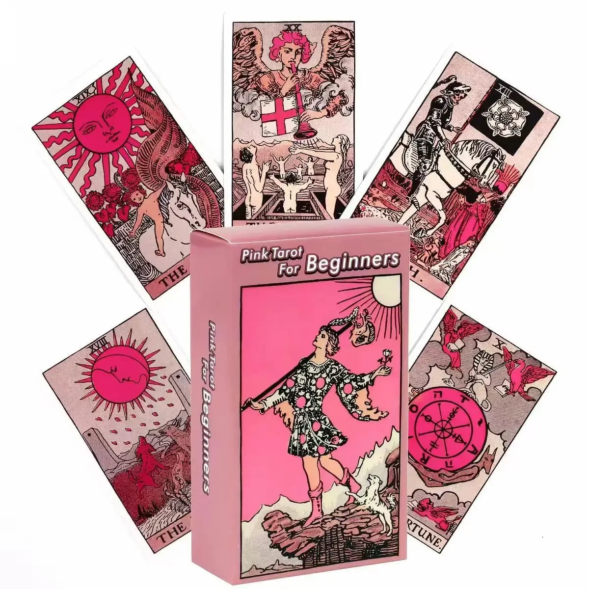 Pink Tarot Cards For Beginners 78PCS Classic Traditional Deck Divination Oracle Witchcraft Spirituality Board Game Women Gift