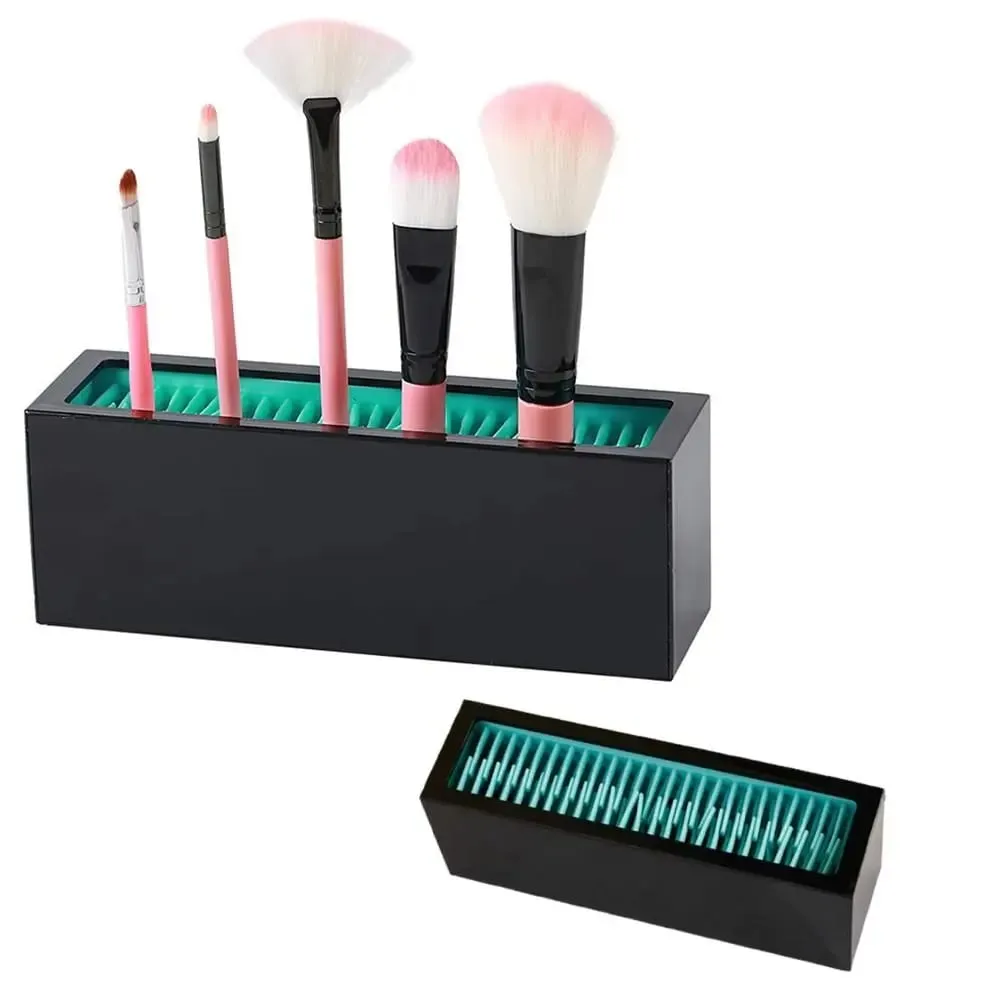 Creative Makeup Brushes Holder Compact Non-slip Pen Storage Case Large Capacity Portable Cosmetic Brush Drying Rack — image 3