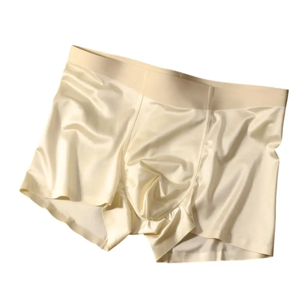 1pc Mens Seamless Boxershorts Breathable Crotch Panties Ice Silk Boxer Shorts Comfortable Satin Men's Underwear Briefs — image 4