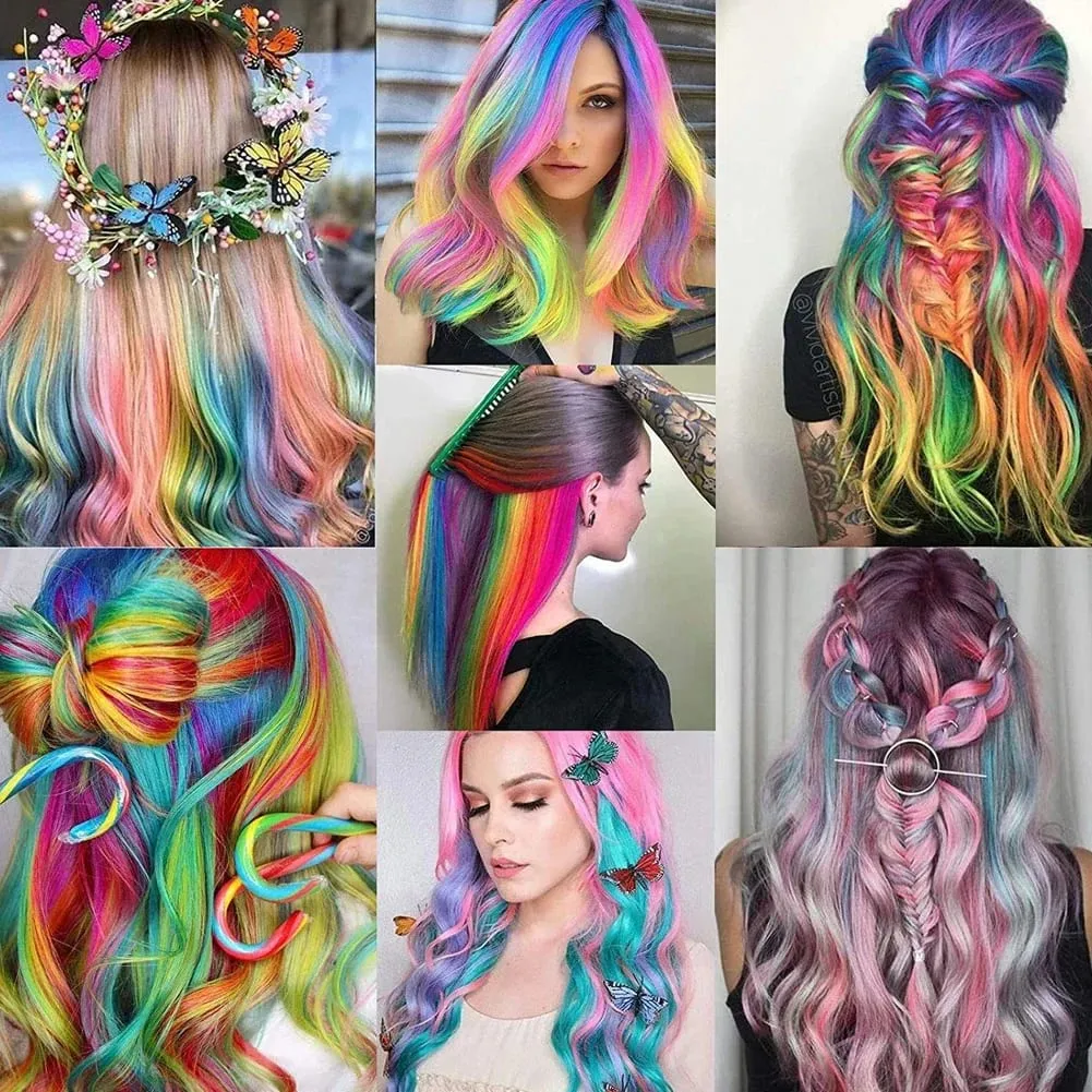 Colored Large Wave Long Curly Wig Ear Hanging Dye Hair Extensions Invisible High Temperature Silk Synthetic Wig Patch