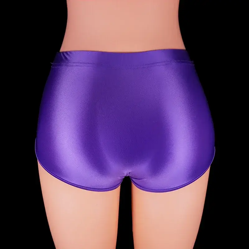 Satin Glossy Spandex Shorts for men Extra Short Biker Shorts Shiny Fitness Clothes Sexy Glitter Running Gym sexy underwear men