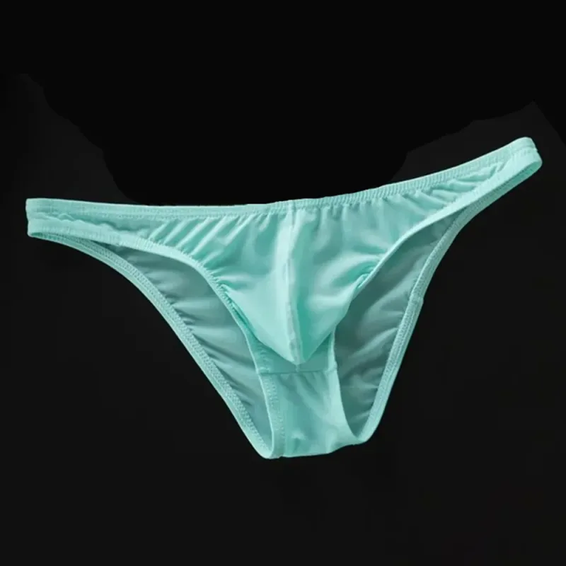 Bagong 2026 Men Ice Silk U Convex Samll Briefs Underwear Low Waist Ultra Manipis Transparent Bikini Slip Panties Plus Size M-XXL