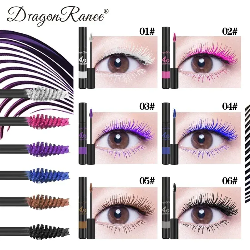 Colored Mascara Makeup 4D Silky Natural Long Eyelashes Mascara Waterproof Long-lasting Extension Thick Lasting Curling Mascara — image 5