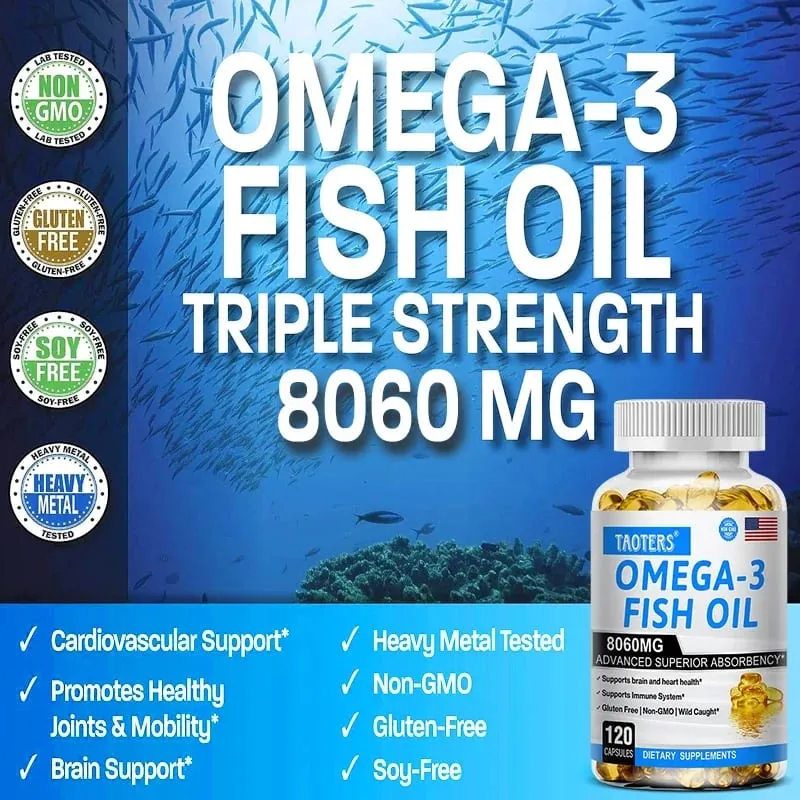 Omega-3 Fish Oil Supplement High in EPA + DHA for Heart Brain and Immune Support