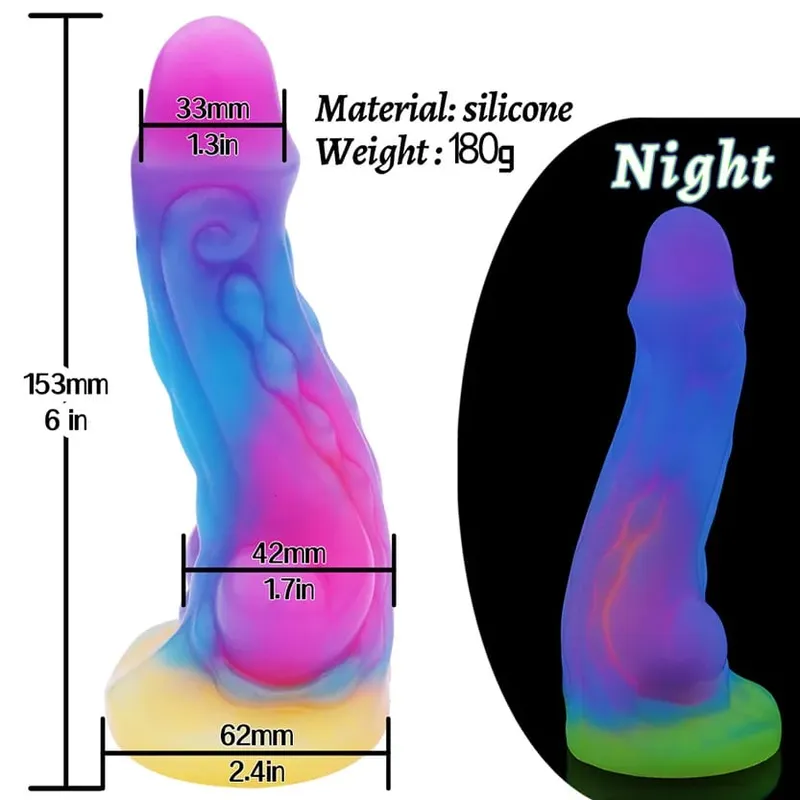 สมจริง Night เรืองแสง Anal Plug Luminous Monster Dragon Dildo สำหรับผู้หญิงผู้ชาย Butt Plug เซ็กซี่สุนัขรูปร่าง Sex Toy สำหรับคู่