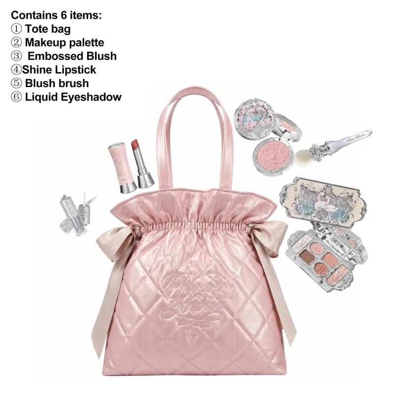 Flower Knows Limited Edition Diamond Pattern Tote Bag Makeup Set Eyeshadow Concealer Blush Eyeliner Lipstick Beauty Collection — image 14