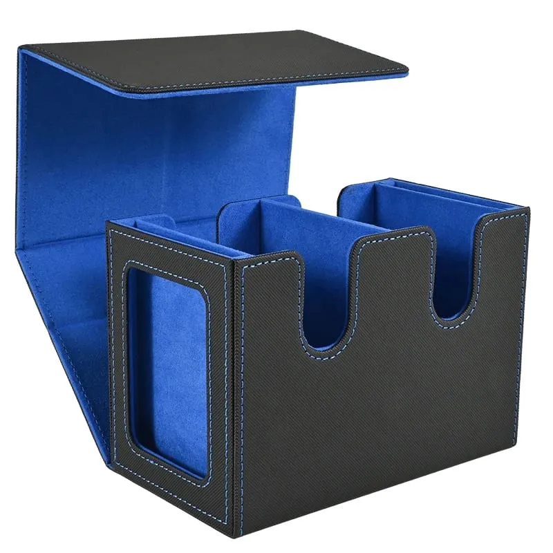 Deck Box with 2 Commander Display Double Deck Box for 140+ Single Sleeved Cards Fits for TCG CCG Magic Cards