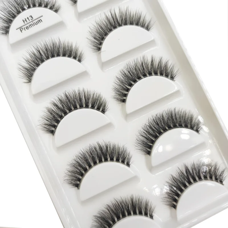 Transparent 3D Mink Eyelashes Natural Clear False Eye Lashes Soft Invisible Eyelash Wispy Makeup Faux Cils H13 X08 5 Pairs