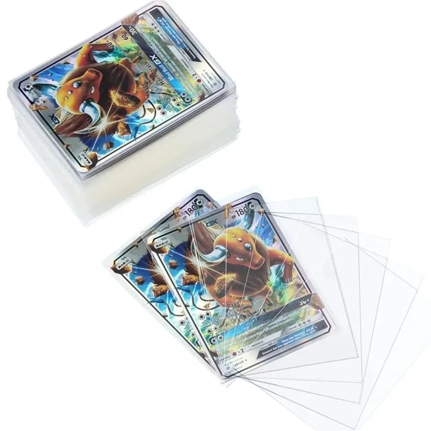 67*90mm Games Card Sleeves Transparent Playing Protector Compatible Trading Yugioh Pokemon Baseball Cards Folder Holder Kids Toy — image 1