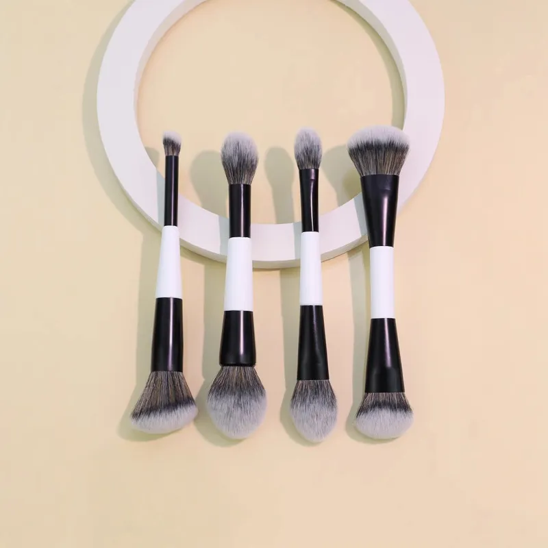 Dual-Headed Makeup Brushes Set F1-F4 For Foundation Blush Highlighting Beauty Tools Facial Shaping Cosmetic Brushes