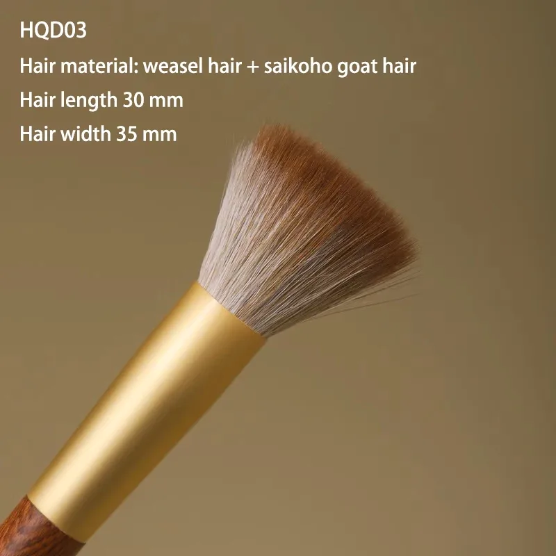 Professional Handmade Makeup Brushes 1PC Soft Squirrel Fox Goat Hair Stippling Blush Brush African Rosewood Handle Make Up Brush