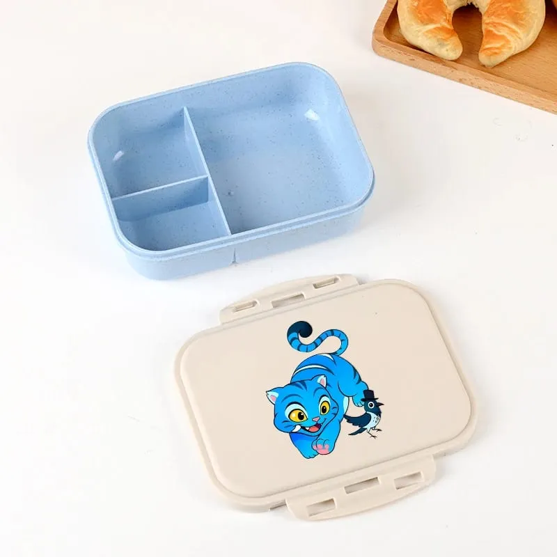Demon Hunters Lunch Box for Boy Girl Cute Mira Zoey Jinu Portable Plastic Bento Box with Dinnerware Food Fruit Container