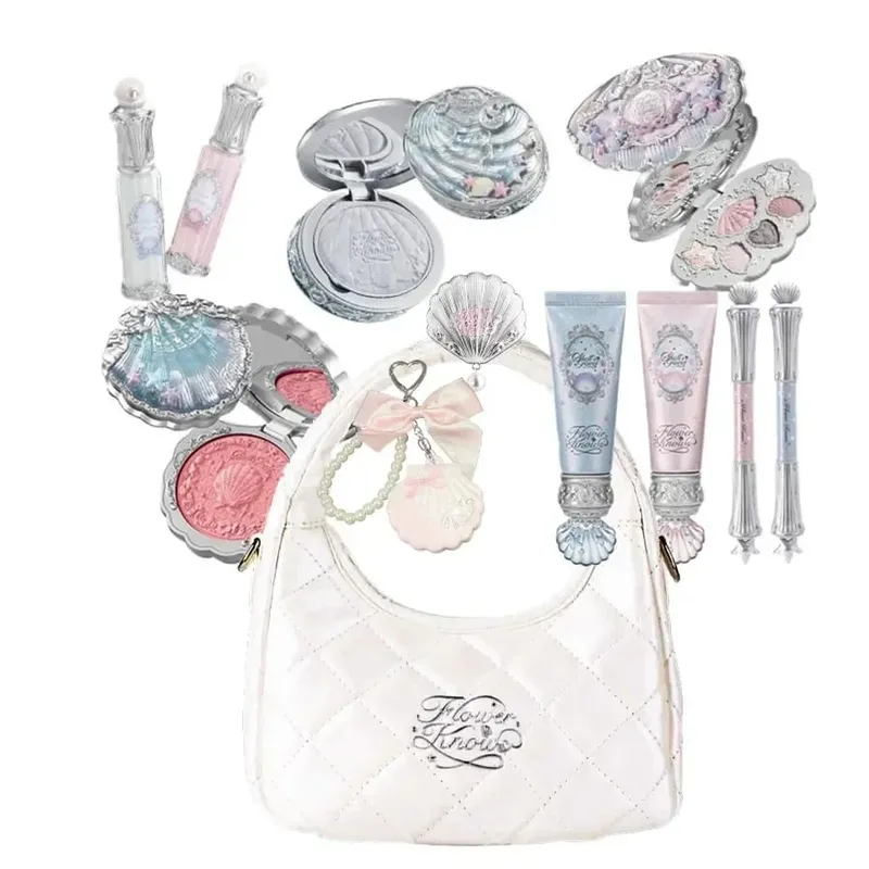 Flowerknow Shell's Jewel Collection Makeup Sets Eye Shadow Lip Gloss Blusher All In One Baking Powder Glitter Highlighter Kit