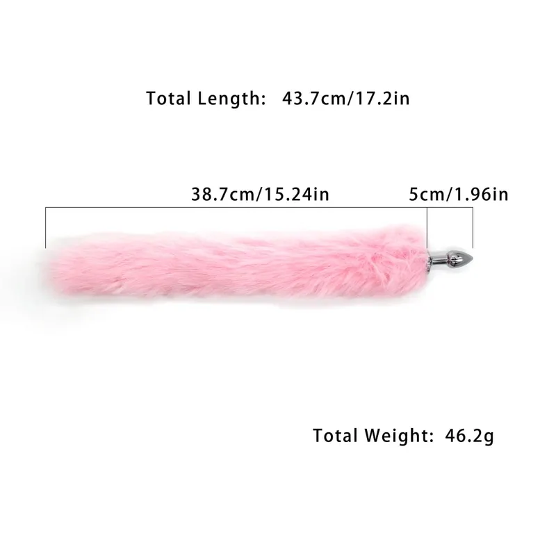Metal Anal Plug with Long Fluffy Tail – Fox Tail Butt Plug for Cosplay Role Play BDSM Adult Toy