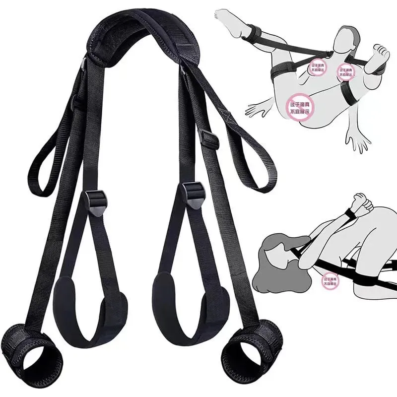 Restraint Erotica Binding Sex Forced Split Leg Straps Neck Wrist Bdsm Bondage Set Sex Toys For Woman Couples Product No Vibrator