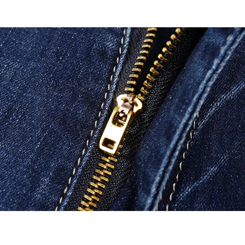 Jeans Men Summer 2024 Thin Blue Slim Straight Denim Pants Casual Fashion Men's Trousers Full Length Cowboys Man Homme Jean — image 5