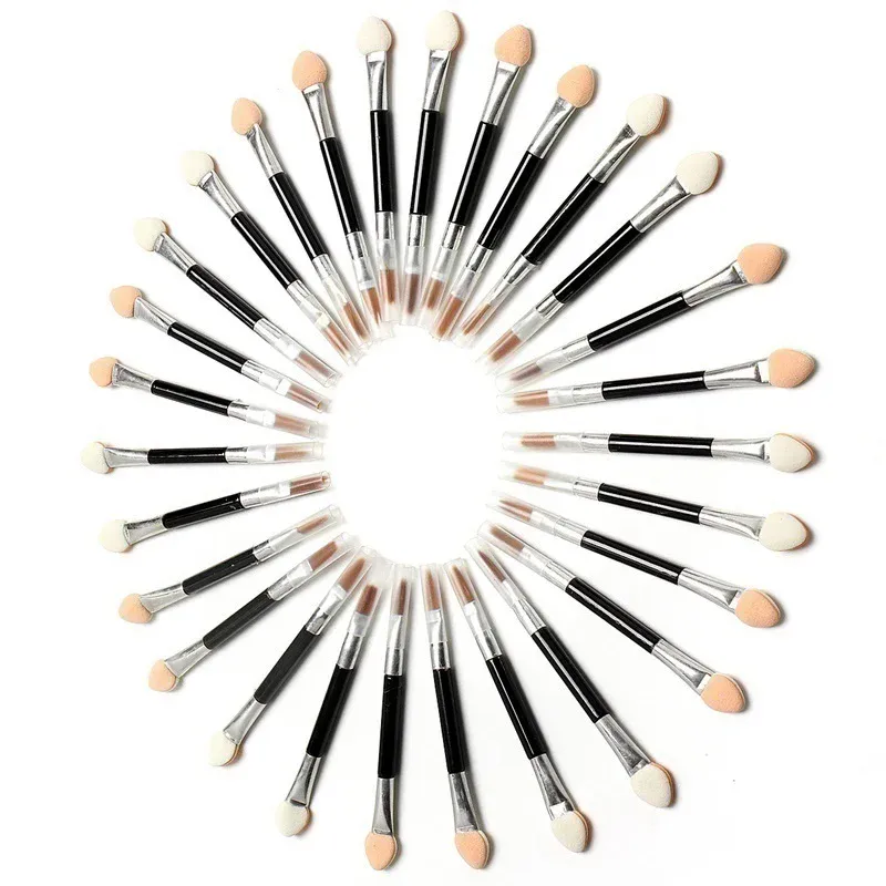 10Pcs Applicator Double-Ended Cosmetic Brushes Women Makeup Eyeshadow Eyeliner Sponge Lip Brush Set Disposable Makeup Brush