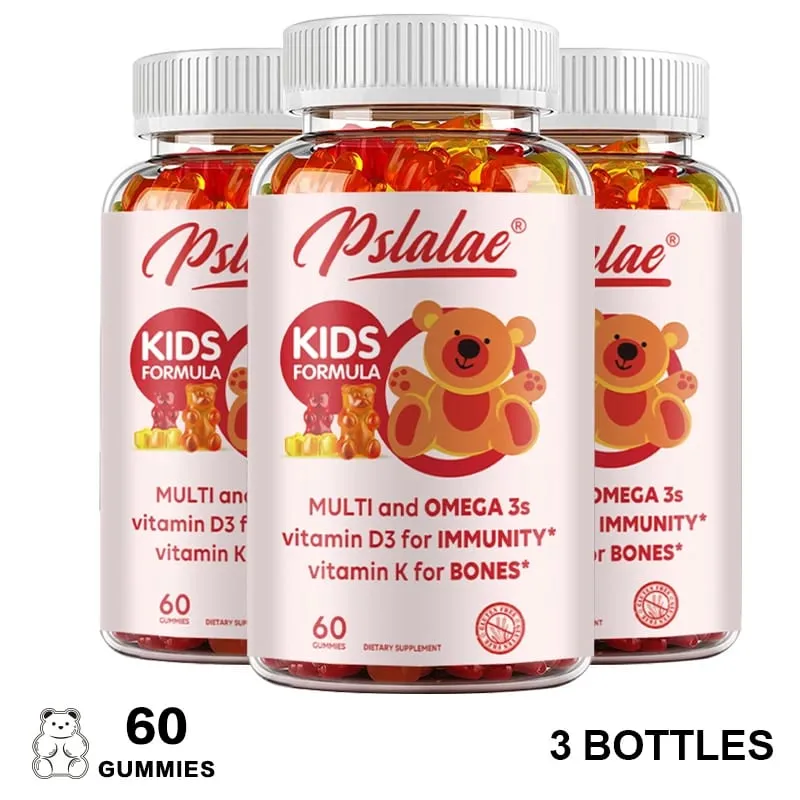 Children's Multivitamin Gummies - with Vitamin C Omega-3 Fish Oil - Boosts Immunity and Supports Brain Health