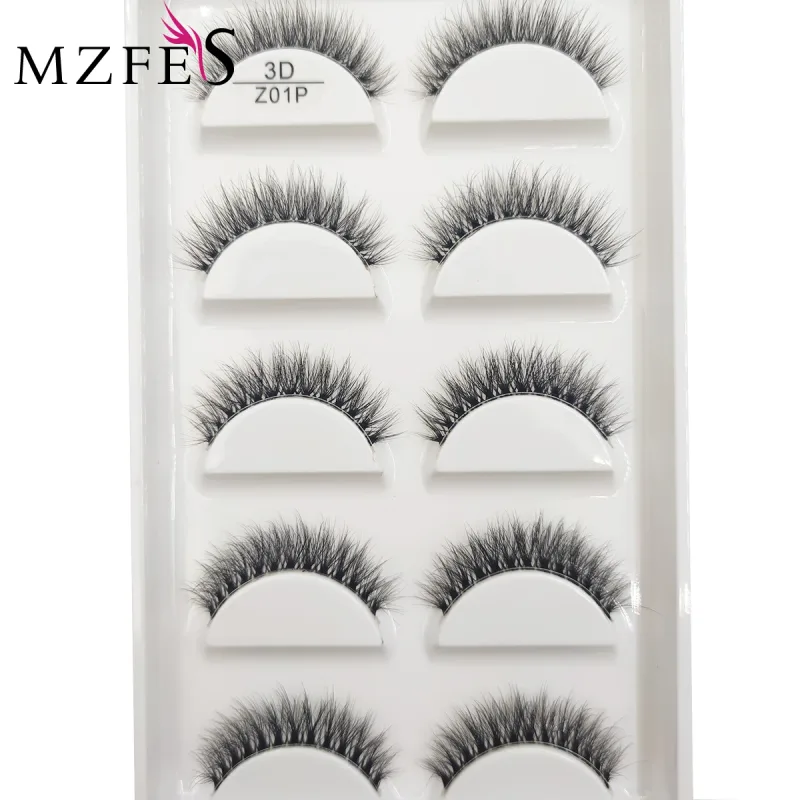 Transparent 3D Mink Eyelashes Natural Clear False Eye Lashes Soft Invisible Eyelash Wispy Makeup Faux Cils H13 X08 5 Pairs