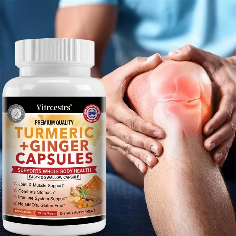 Turmeric and Ginger Root Capsules - Joint Bone and Muscle Health Support Promote Digestion Vegan & Non-GMO — image 1