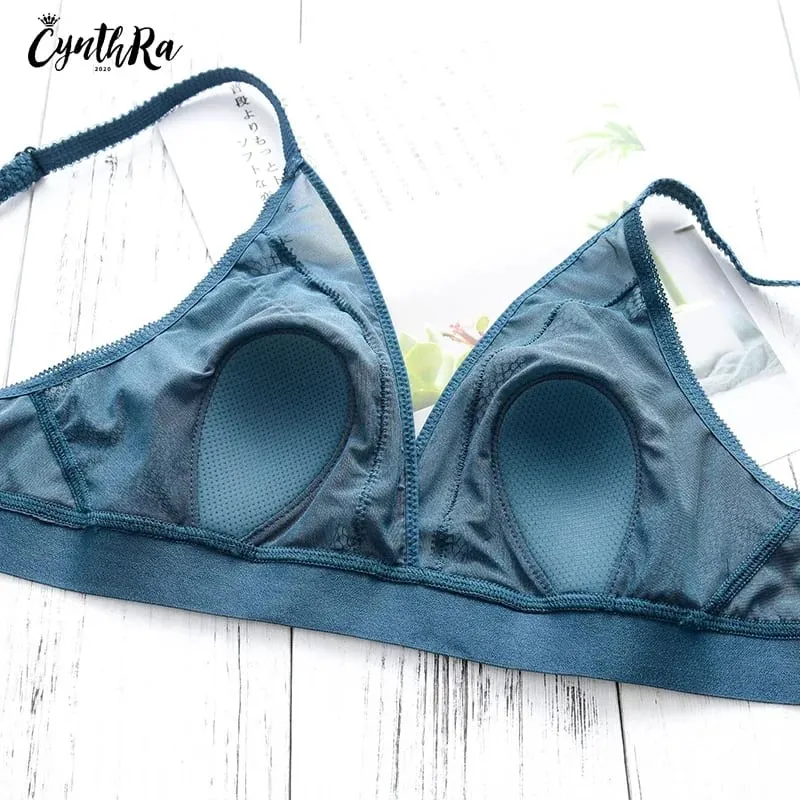 Women's Bra Set Sexy Breathable Lace Thin Gathered Push Up Underwear Large Size Wireless Soft Confort Lingerie Set