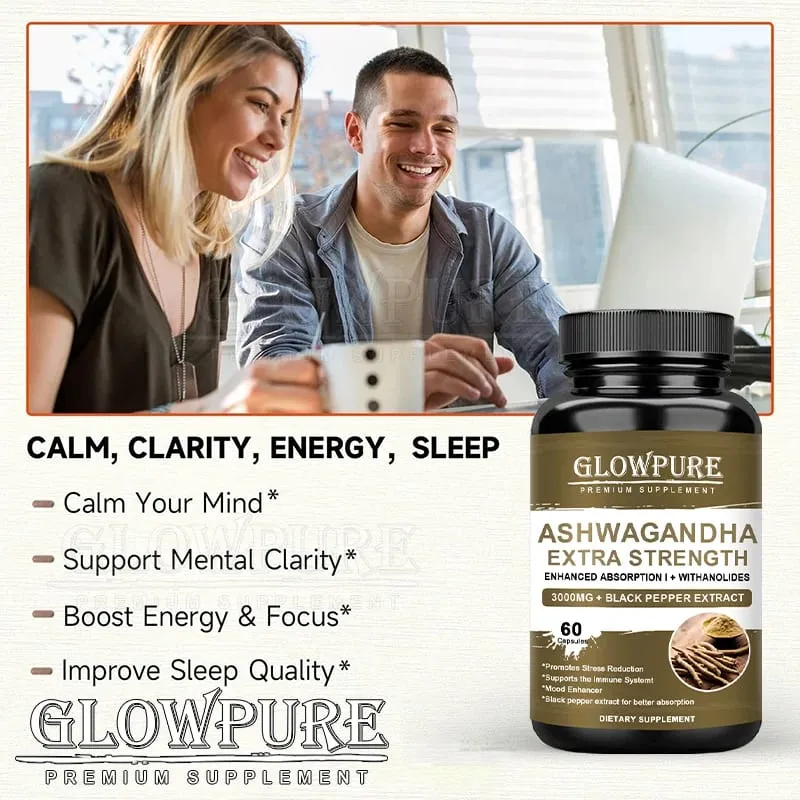 Ashwagandha Root Extract Capsules for Mood Stress Health Sleep Brain Calm Energy Support Non-GMO Premium Formula Supplement — image 5