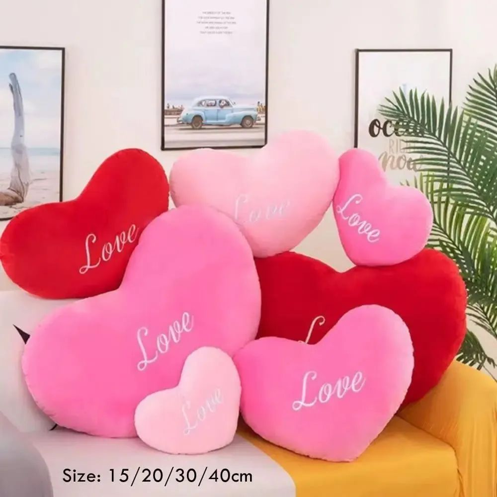 New Heart Shape Heart Plush Pillow Pink Color Valentines gift Soft Pillow Red Color Stuffed Pillow for Birthday — image 7