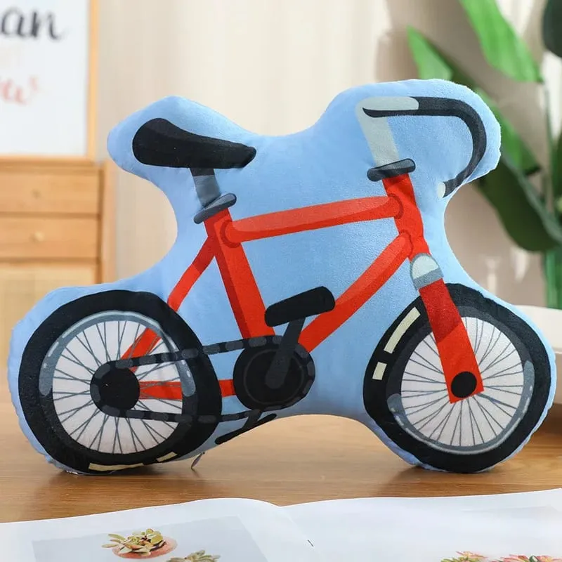 Public Transportation Colorful Plush Pillow Stuffed Excavator Motorbike Tank Airplane Sofa Room Decor Cushion Men Present — image 14