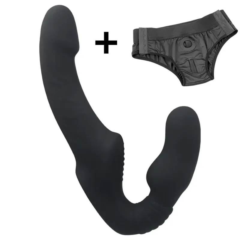 Strapless Strapon Dildo Vibrator Female Double Vibrating G Spot Stimulate Clitoris Anal Massager Adult Sex Toys For Women Couple