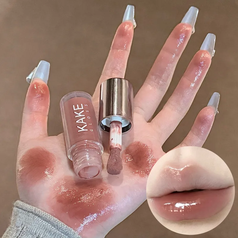 Mirror Liquid Lipstick Moisturizing Jelly Brown Water Light Lip Glaze Sexy Lip Gloss Long Lasting Nude Lip Tint Makeup Cosmetics