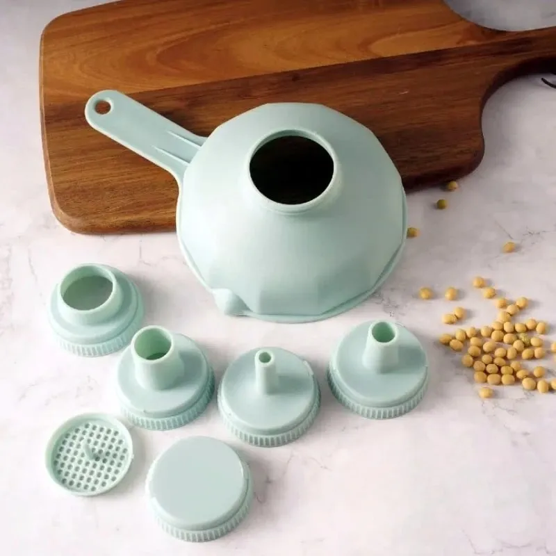 Practical large-diameter funnel Six in one multifunctional plastic funnel Jam making funnel Kitchen supplies and small tools