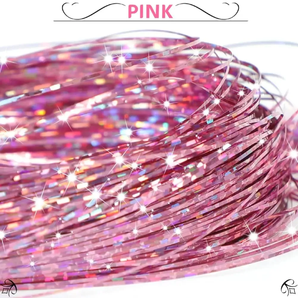 Hair Tinsel Clip in 22Inch Glitter Tinsel Hair Extensions Heat Resistant Clip in Hair Tinsel Sparkle Fairy Hair Accessories
