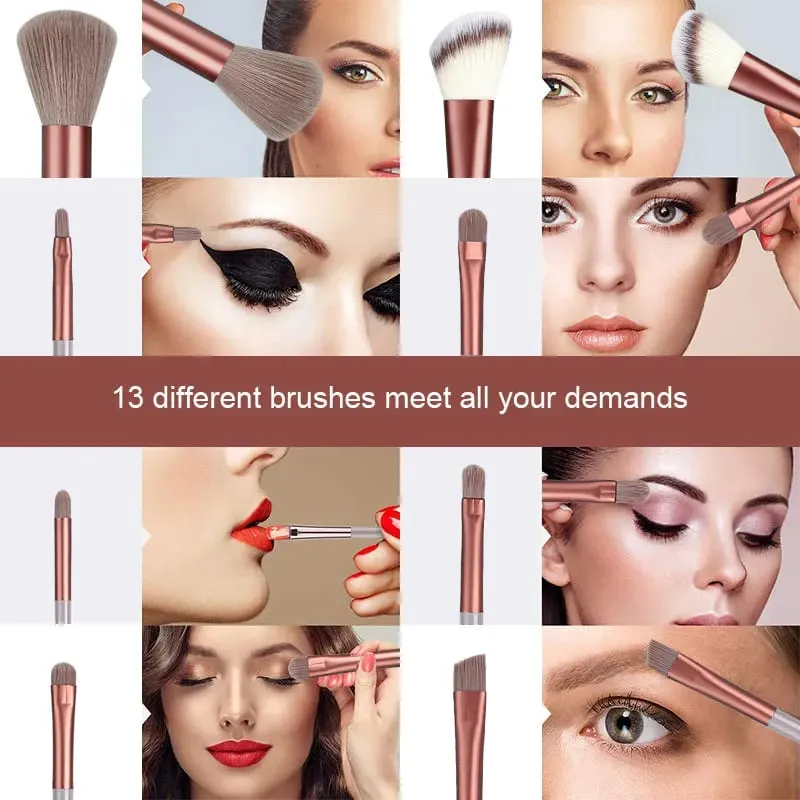 13Pcs Makeup Brushes Set Soft Fluffy Eye Shadow Highlighter Concealers Brush Blush Loose Powder Brush Blending Women Beauty Tool — image 4