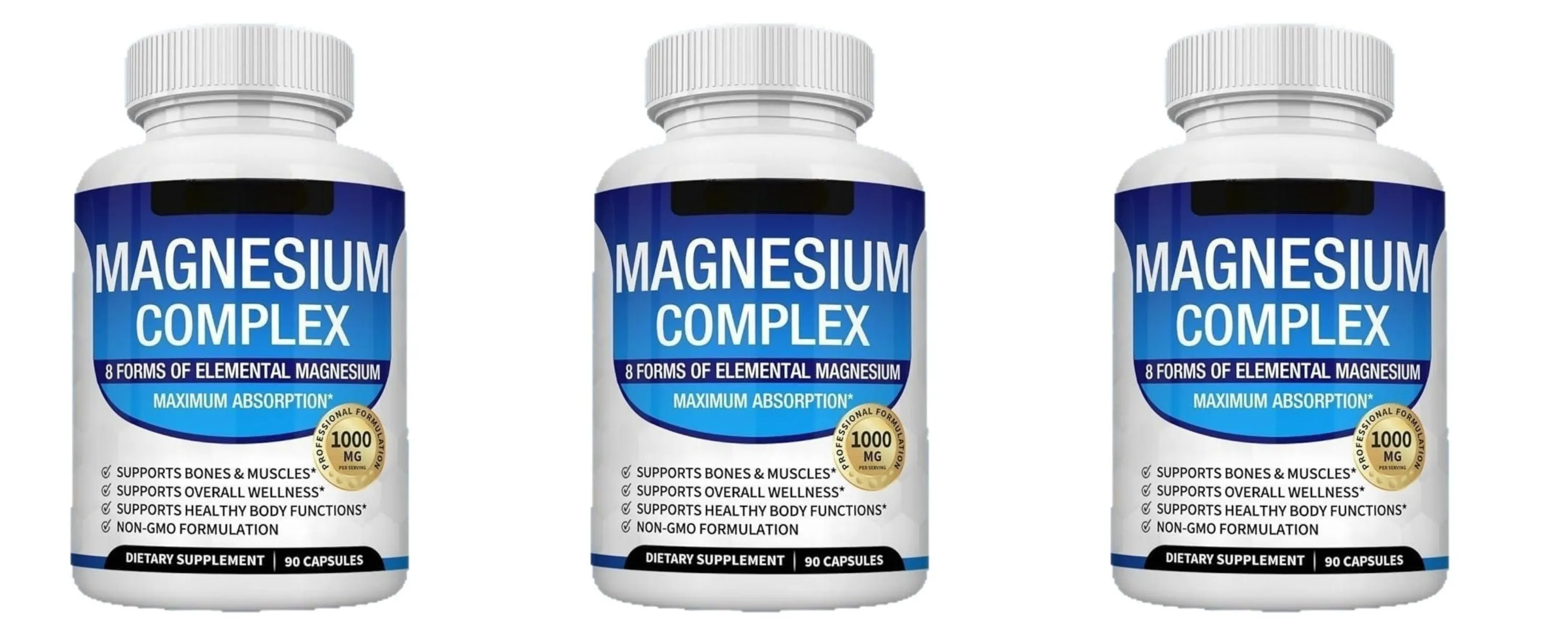 Magnesium Complex Capsules with 8 Forms of Magnesium Mineral Supplement for Bone & Muscle Support & Restful Sleep 90 Capsules