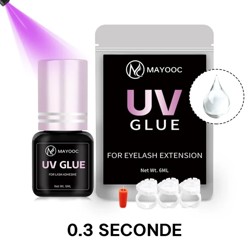 UV Eyelash Glue Adhesive Eyelash Extensions 0.1S Fast Drying Strong False Eye Lash Extension Glue Lasting Custom Logo