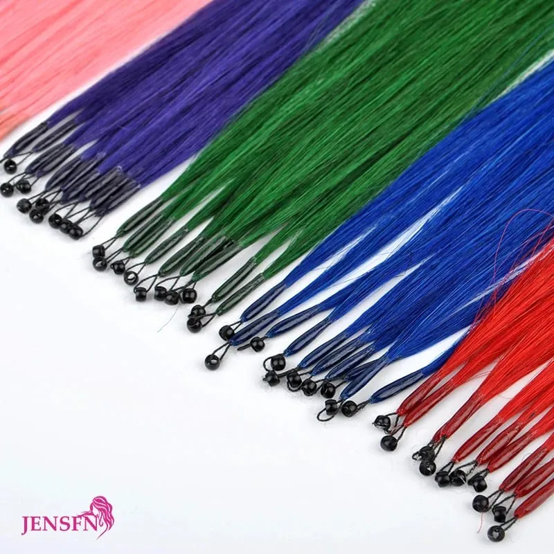 8D Natural Hair Extensions Human Hair 10pcs 0.5g/s Micro Ring 18Inch Micro Link Hair Loop Extension For Women variety of color