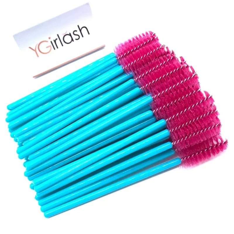YGirlash 50 個ラッシュ白鳥クリスタルまつげアプリケーター使い捨てダイヤモンドハンドルナイロンマスカラワンドブラシ化粧品ツール