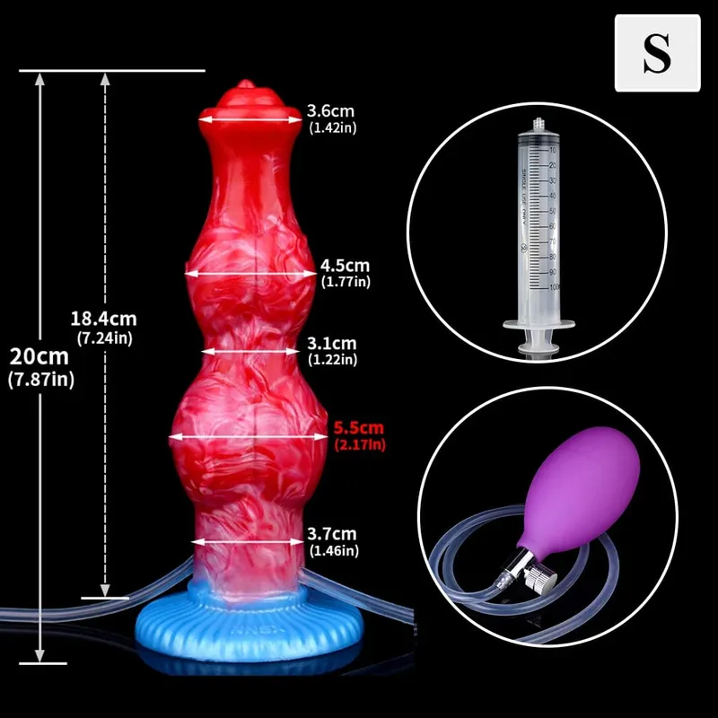 ขนาดใหญ่Knot Squirting-Inflatable Dildo Strong SuckerซิลิโคนInflat Anal Plugเทรนเนอร์เริ่มต้นเพศของเล่นสำหรับผู้หญิงผู้ชาย — image 16