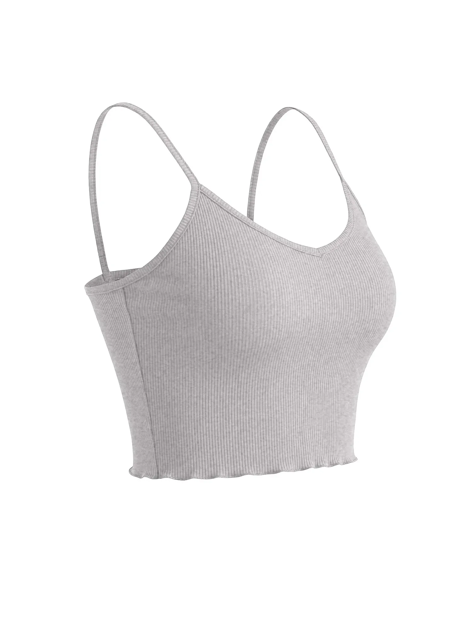 2026 New Ribbed Knit Crop Top Sleeveless Low Cut Cami Bodycon Slim Fit Basic Vest for Streetwear & Vacation