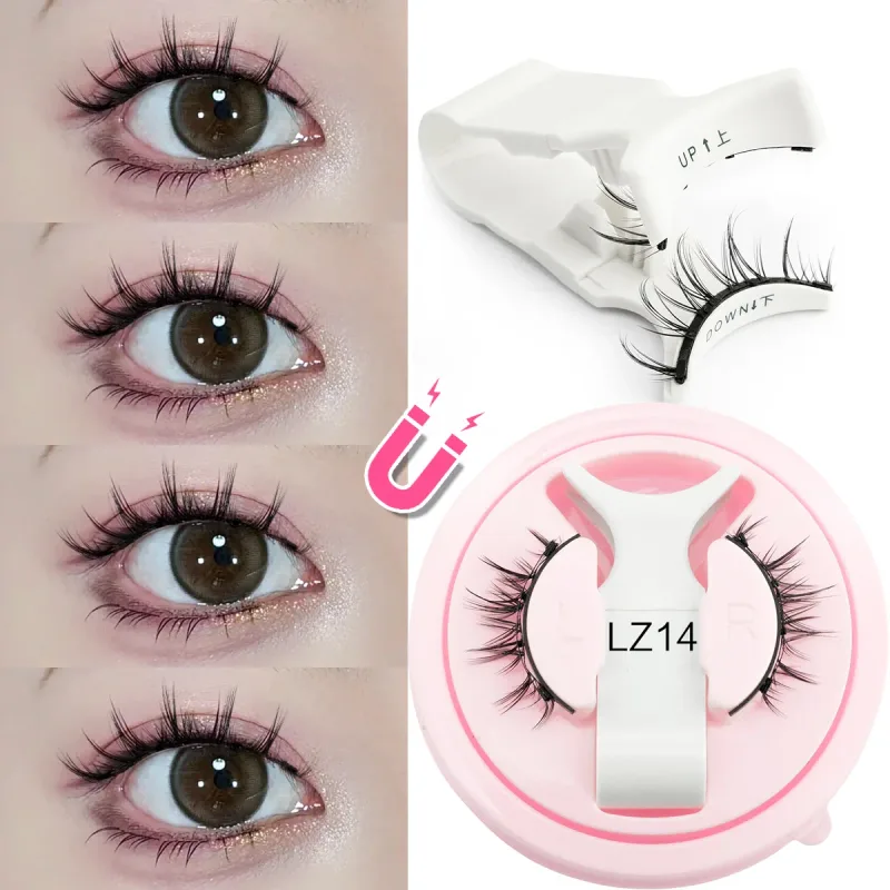 Magnetic Eyelashes Reusable Winged Magnetic 3D Mink Lashes Long-Lasting No Glue Needed False Eyelashes With Tweezer Makeup