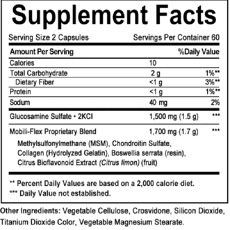 Glucosamine Chondroitin MSM - for Joint and Knee Health Immune System Non-GMO 120 Capsules