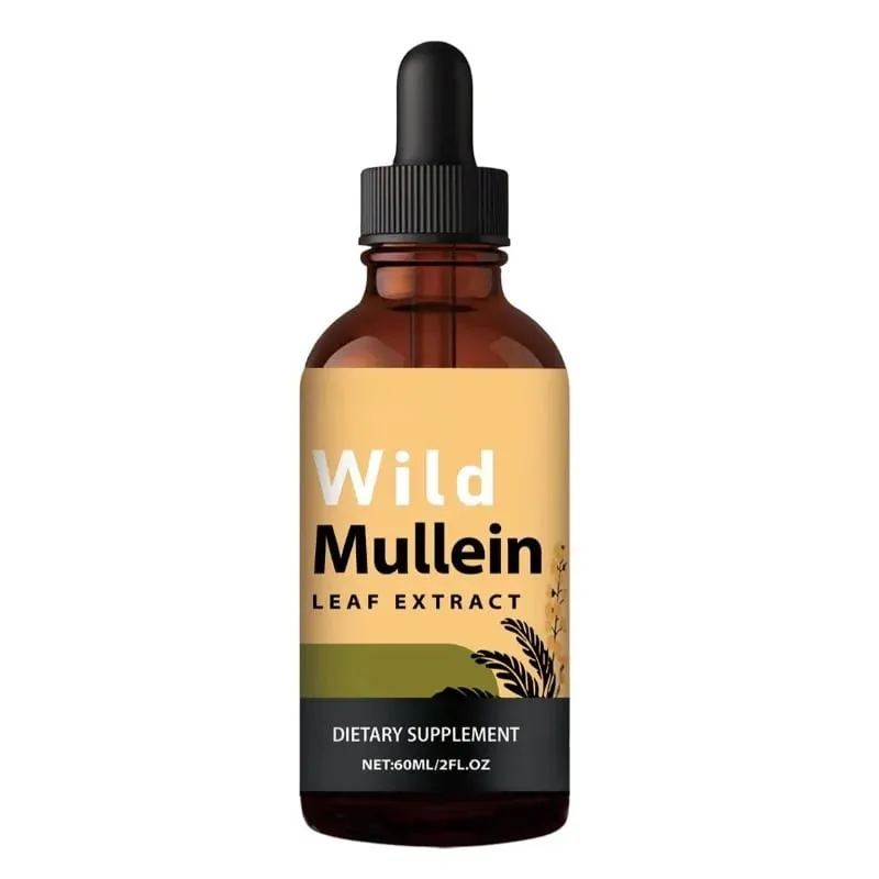 Titisan Mullein dengan Halia & Lemon untuk Membersihkan Paru-paru dan Detoks Ekstrak Daun Mullein untuk Detoks Kesihatan Paru-paru Pernafasan untuk Perokok