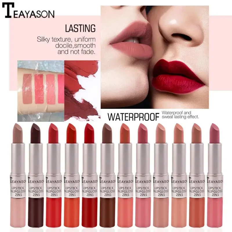 Matte Liquid Lipstick Waterproof Non Transfer Long Wear Pink Lip Gloss Tint Moisturizing Makeup for Women Ladies