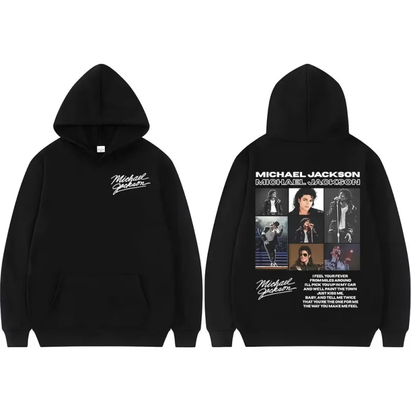 King of Pop Michael Jackson Tour Retro Hoodies Men's Clothing Harajuku Hip Hop Style Sweatshirts Casual Cozy Oversized Pullovers — image 1