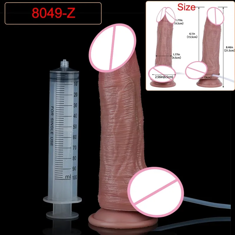 Deep Veins Ultra Squirting Dildo Silicone Skin Touch Long Ejaculating Butt Plug For Men Women G-Spot Stimulate 18+ Sex Toys